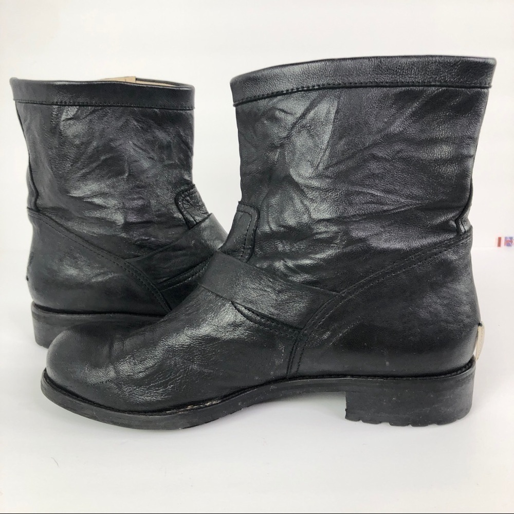 Jimmy Choo Youth Black Leather Biker Boots - Picture 7 of 11